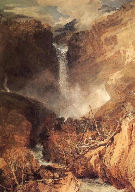 J.M.W. Turner The Great Fall of the Reichenbach,in the Valley of Hasle,Switzerland Norge oil painting art